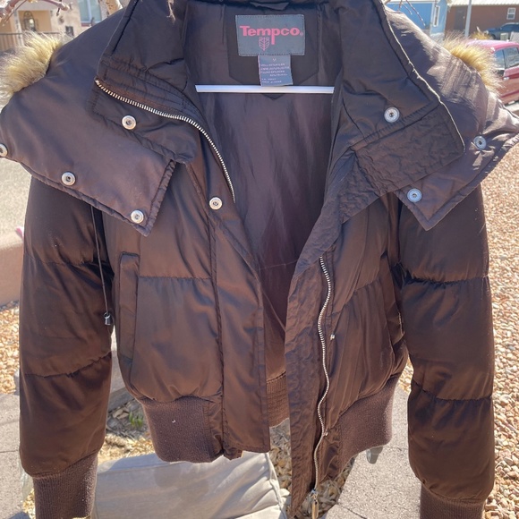 Women's Brown Puffer Jacket - Picture 1 of 3